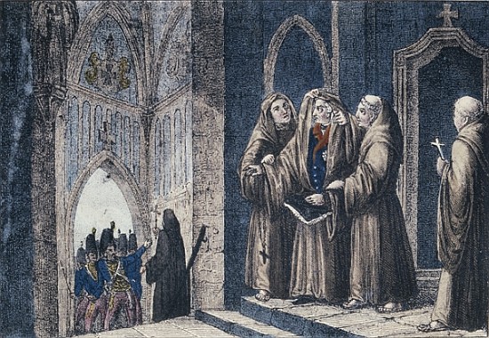 The Monks covering the King with a drape in the Camenz Convent von German School