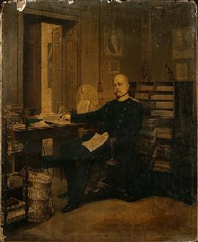Otto von Bismarck in his Study (w/c on paper on board)