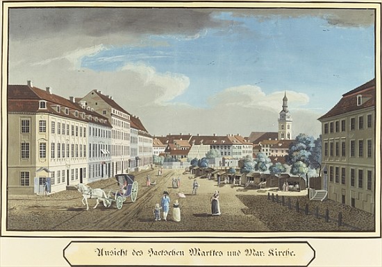 View of the Hackescher Markt and the Church of St. Mary, Berlin von German School