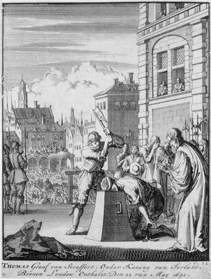 The Execution of the Earl of Strafford (1593-1641) on Tower Hill, 12th May 1641 (engraving) von German School, (17th century)