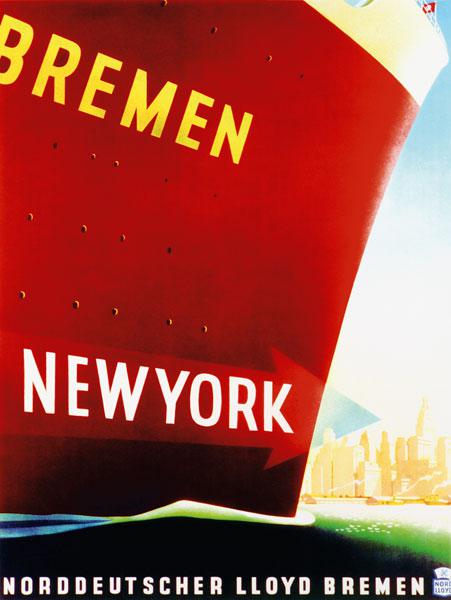 'New York', poster advertising the North German Lloyd Line 1930