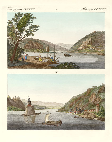 Picturesque views of the Rhine von German School, (19th century)