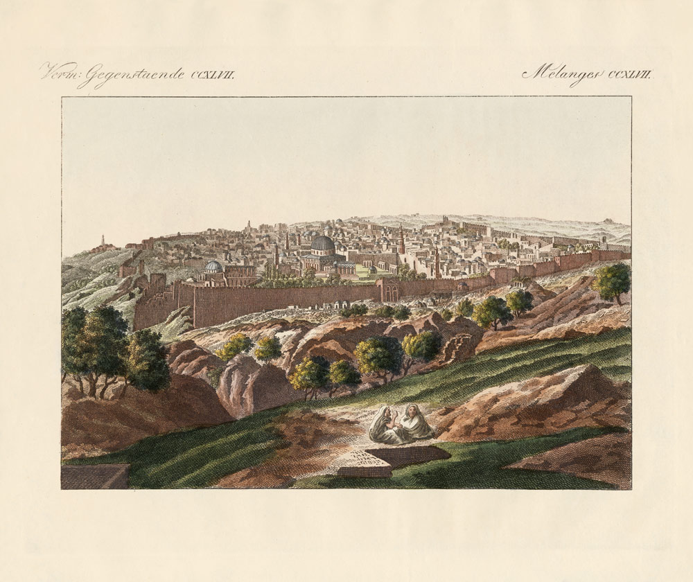 View of Jerusalem von German School, (19th century)