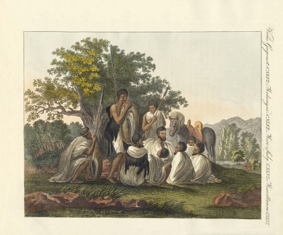 Abyssinians resting during their trip von German School, (19th century)