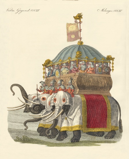Elephant Castle of Great Khan Kublai von German School, (19th century)