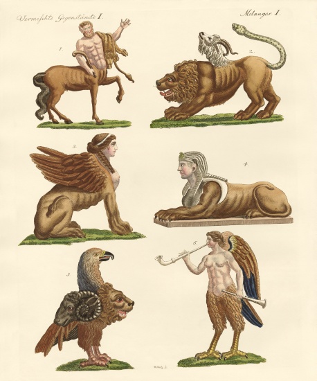 Fabulous animals von German School, (19th century)