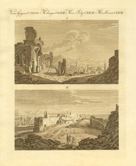 Ruins of the old town Sagunto in Spain von German School, (19th century)