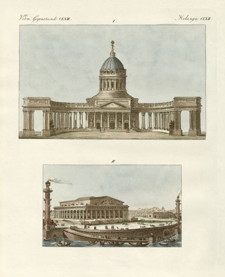 Strange buildings in Petersburg von German School, (19th century)