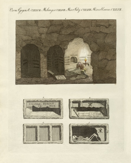The catacombs of the subterraneous excavaters in Rome von German School, (19th century)