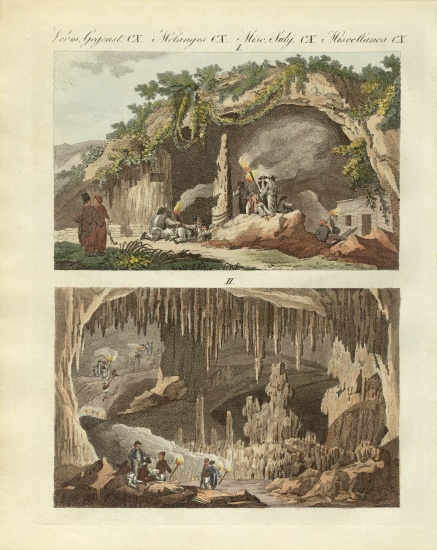 The cave of Antiparos von German School, (19th century)