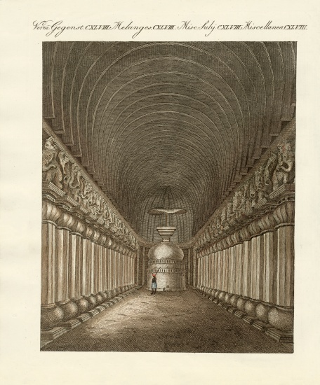 The caves of Carli in India von German School, (19th century)