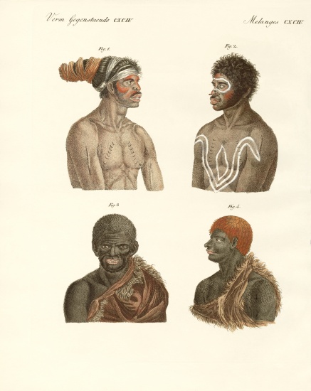 The inhabitants of Australia von German School, (19th century)