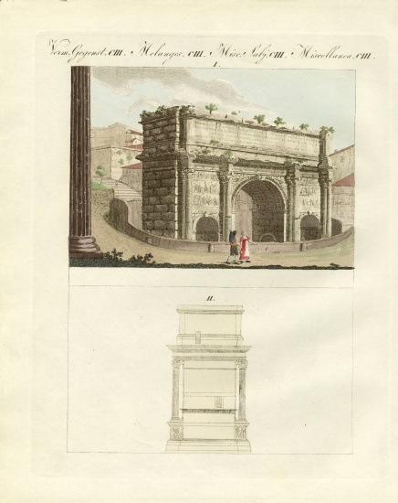 The triumphal Arch of Emperor Septimius Severus von German School, (19th century)
