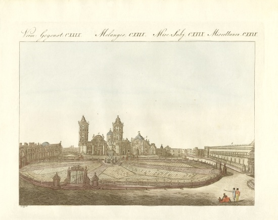 View of the Grand Plaza of Mexico-City in America von German School, (19th century)