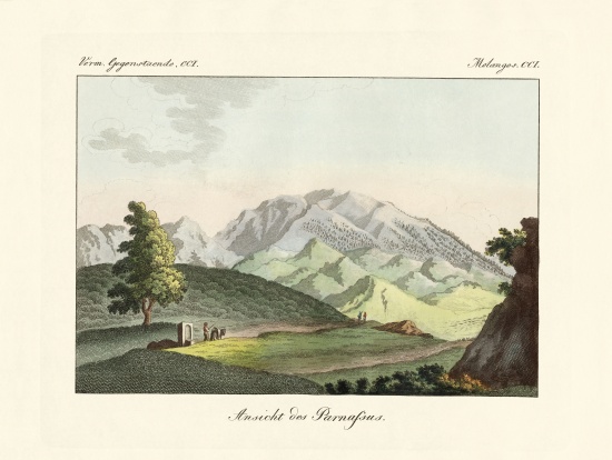 View of the Parnassus in Greece von German School, (19th century)