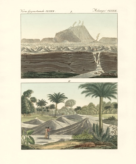 Views of some volcanoes in the kingdom of New Spain in America von German School, (19th century)