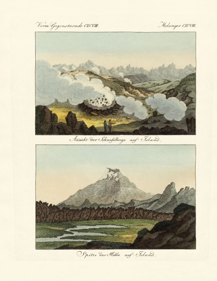 Views of the Sulphur Mountains in Iceland von German School, (19th century)