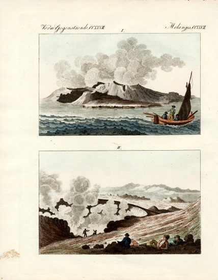 Volcano Island von German School, (19th century)