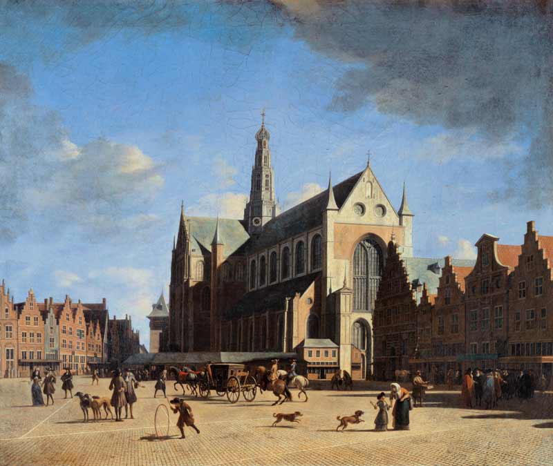 The Groote Markt (Big Market) Haarlem von Gerrit Adriaensz Berckheyde