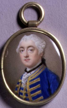 Portrait Miniature of a Man in Blue 1756  on