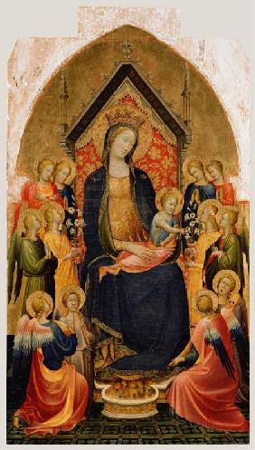 Thronende Madonna mit Kind und Engeln