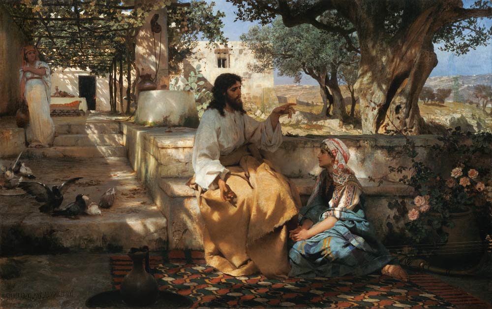 Christus im Hause von Martha und Maria von Henryk  G.I. Semiradski