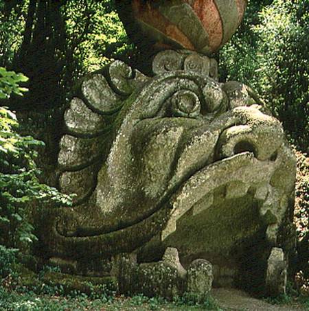 Mouth of a fantastical cave in the form of a monster's head, from the Parco dei Mostri (Monster Park von Giacomo Barozzi  da Vignola