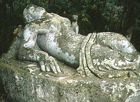 Sleeping Nymph, from the Parco dei Mostri (Monster Park) gardens laid out between 1550-63 by the Duk von Giacomo Barozzi  da Vignola