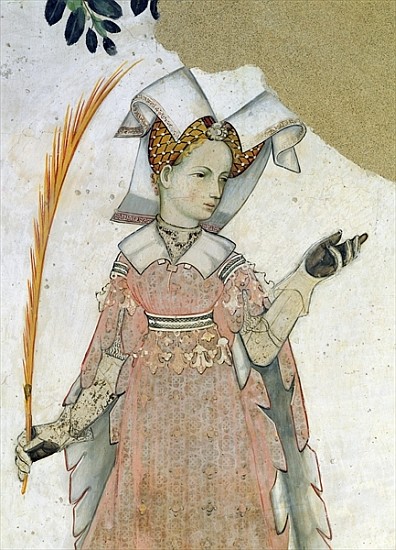 The Nine Worthies and the Nine Worthy Women, detail of Teuta, c.1418-30 von Giacomo Jaquerio