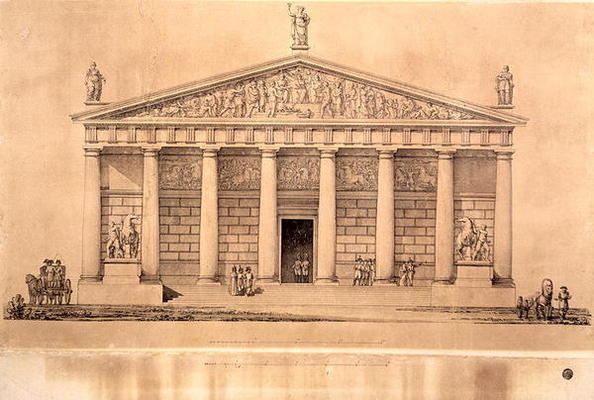 The Riding School of the Imperial Guards, St. Petersburg (engraving) von Giacomo Quarenghi