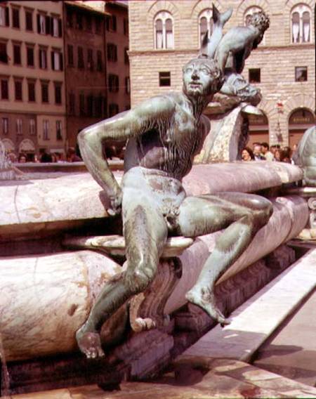The Fountain of Neptune, detail of a seated figure von Giambologna