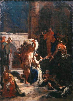 Healing of a Sick Man at the Pool of Bethesda, c.1718-20 (oil on canvas) von Giandomenico Tiepolo