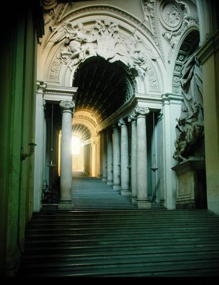 Interior with view of the staircase (photo) von Gianlorenzo Bernini