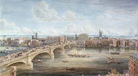 Another View of New London Bridge, showing the West Front, looking towards Southwark, and giving a d