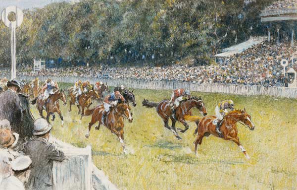 Pferderennen in Goodwood von Gilbert Holiday