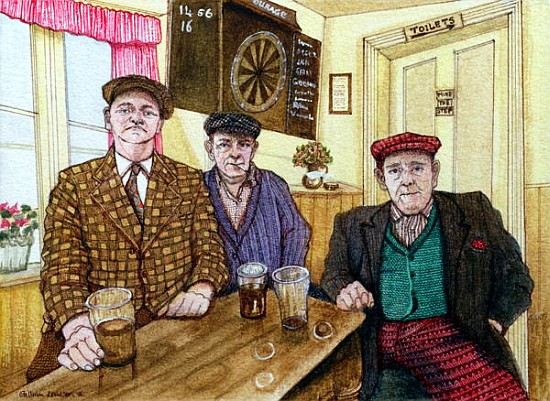 Three Men in a Pub, 1984  von  Gillian  Lawson