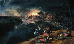 Scene of a War with a Fire 1569