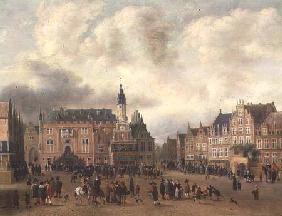 Announcement of the Peace of Breda in the Grote Markt, Haarlem c.1667