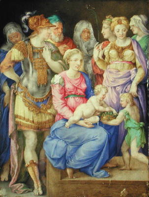 The Virgin and Child, St. John the Baptist and seven individuals, c.1553 (vellum) von Giorgio Giulio Clovio
