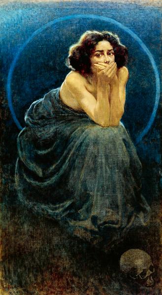 The Silence, Gemälde von Kienerk George (1869-1948) 1900