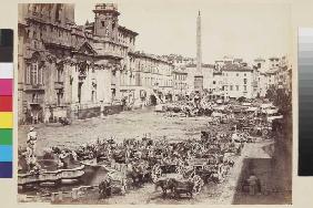 Markt auf der Piazza Navona in Rom 1862