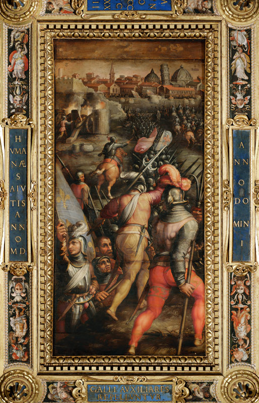 The Battle of Barbagianni from the ceiling of the Salone dei Cinquecento von Giorgio Vasari