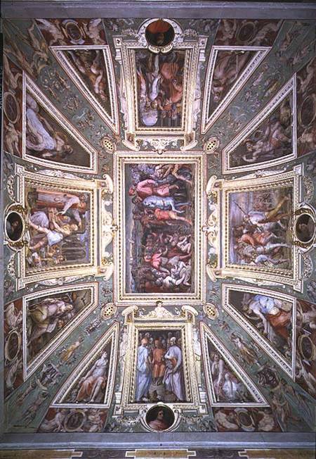 The ceiling of the Sala di Cosimo Il Vecchio showing Cosimo de' Medici (1389-1464) returning from ex von Giorgio Vasari