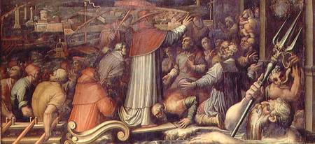 Pope Eugenius IV arriving at Livorno from the ceiling of the Salone dei Cinquecento von Giorgio Vasari