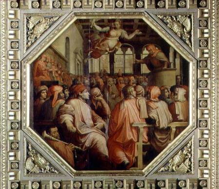 Prayer of Antonio Giacomini for the war with Pisa from the ceiling of the Salone dei Cinquecento von Giorgio Vasari