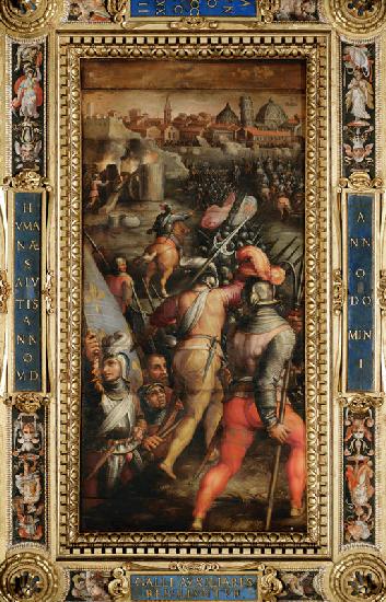 The Battle of Barbagianni from the ceiling of the Salone dei Cinquecento 1565