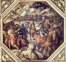 The Defeat of the Venetians in the Casentino from the ceiling of the Salone dei Cinquecento 1565