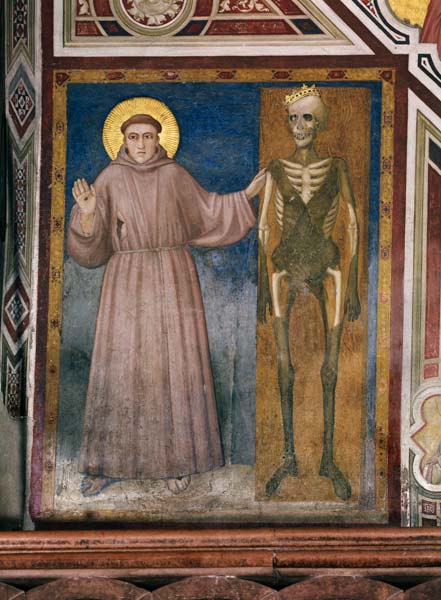 Der hl. Franziskus von Assisi weist auf den Tod hin von Giotto (di Bondone)