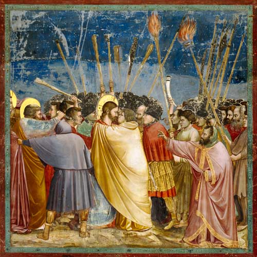 Giotto, Gefangennahme Christi, Judaskuss von Giotto (di Bondone)