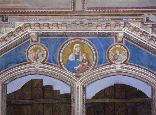 Madonna mit Kind und zwei Engeln von Giotto (di Bondone)